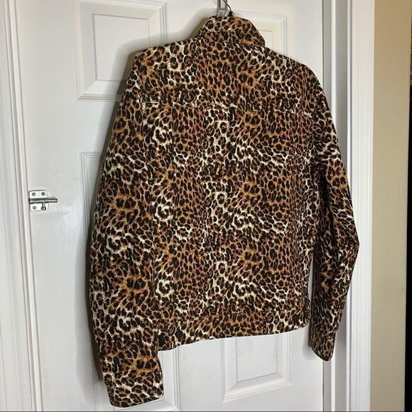 ASOS Design Denim Jacket in Leopard Print Size M - Picture 8 of 14